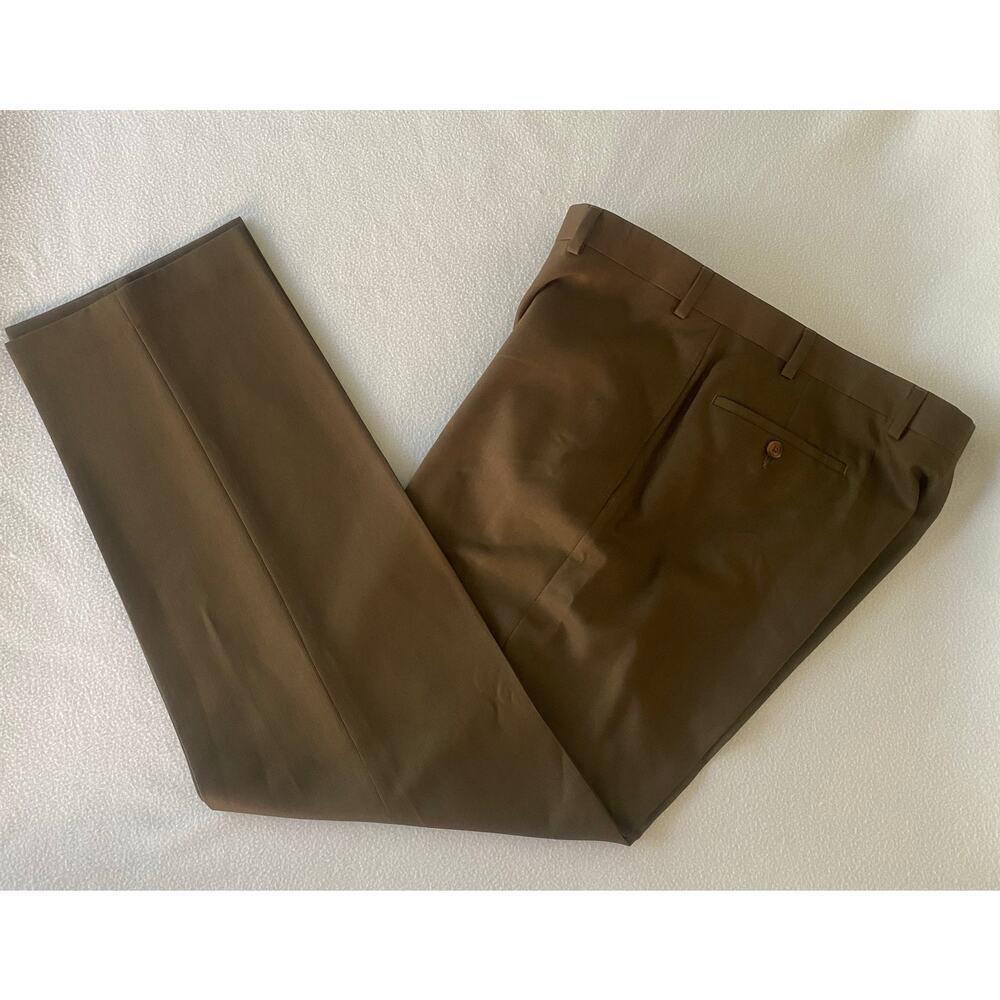 Ralph by Ralph Lauren Pants Brown Flat Front Men’s 35x32 Poly/Rayon Blend # - Picture 4 of 7
